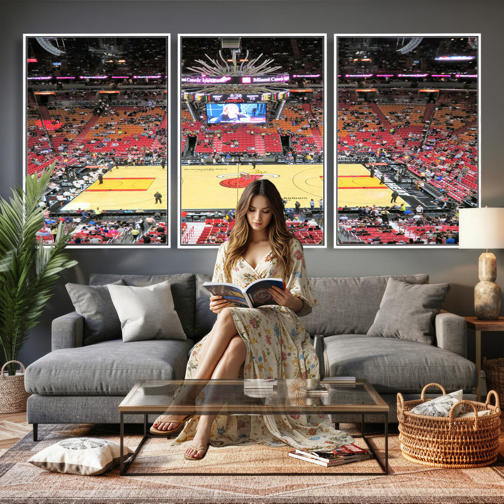 Miami Heat Basketball Team Print Wall Art, Kaseya Center
