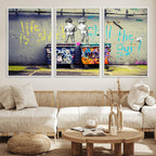 Banksy Life is Short Wall Art, Iconic Graffiti Street Art Canvas Print