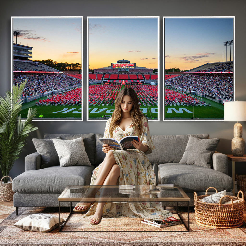 NC State Wolfpack Football Team Print Wall Art, Raleigh