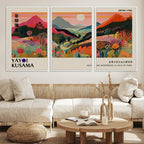 Yayoi 1986 Wall Art Print, Vibrant Wabi Sabi Japanese Abstract Design