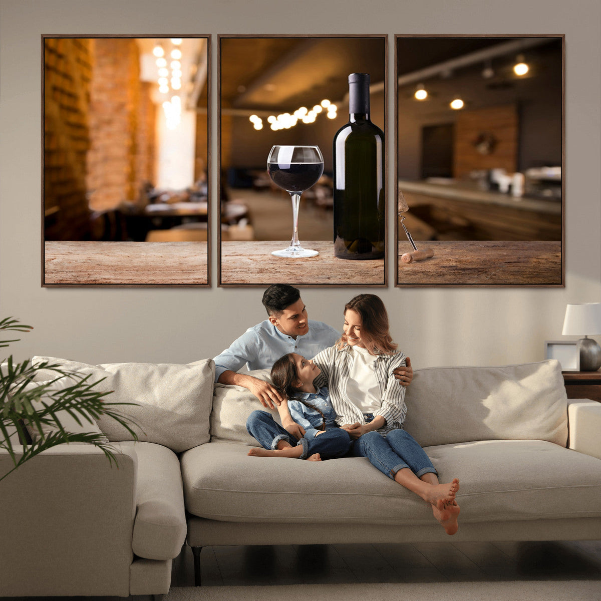 Wine and Bottle Wall Art Canvas Print