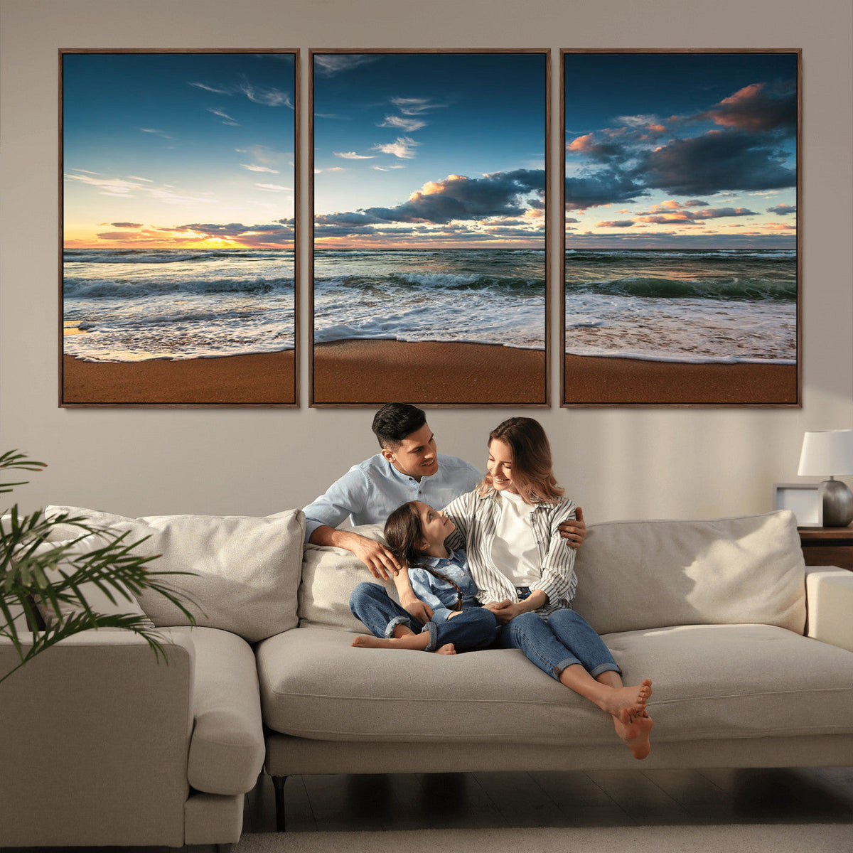 Ocean Beach Wall Art Canvas Print Sunset Artwork Print