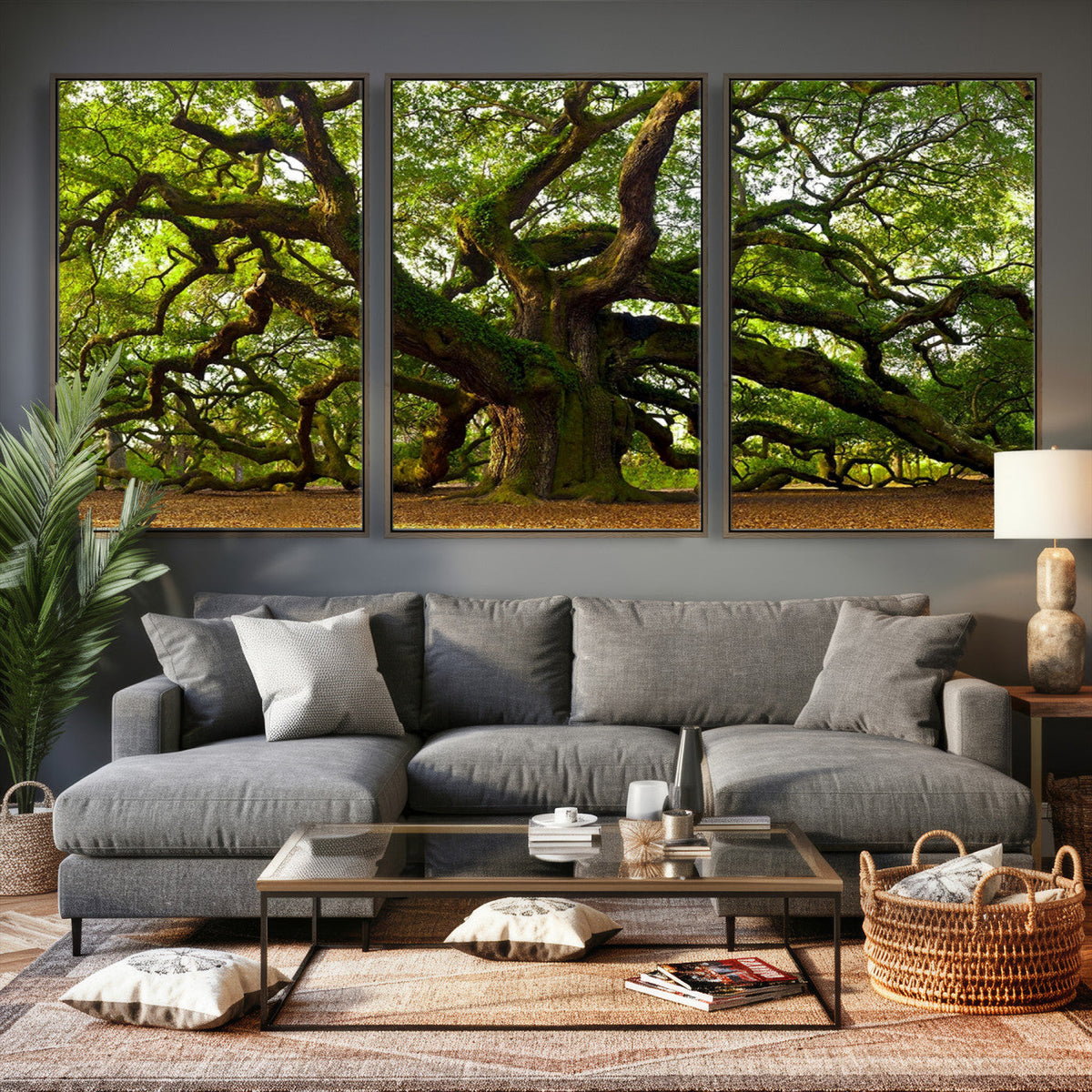 Angel Oak Tree Wall Art Canvas Print | Forest Tree Nature Photography Print