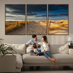 Ocean Beach Dark Clouds Wall Art Canvas Print