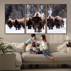 Bison Wall Art Canvas Print, Bison Herd Canvas Wall Art