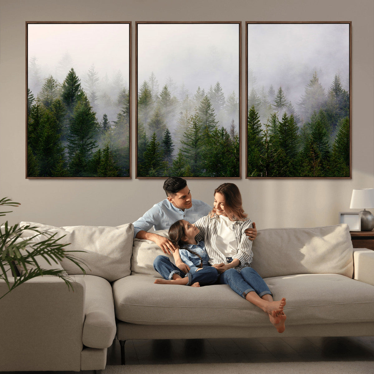 Forest Wall Art Canvas Print | Foggy Forest Wall Art | Pine Wood Forest Print