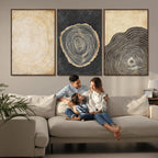 Tree Rings Canvas Wall Art Print, Minimalist Natural History in Modern Decor