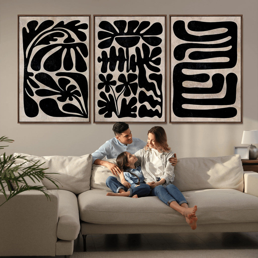 Canvas Print Wall Art Abstract Art Boho, Framed Boho Art