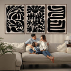 Canvas Print Wall Art Abstract Art Boho, Framed Boho Art