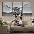 Texas Longhorn Cow Wall Art, Texas Longhorn Canvas, Cattle