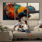 Abstract Guitar Wall Art Canvas | Vibrant Music-Inspired Art for Living Room or Studio