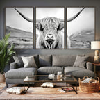 Scottish Cow Wall Art Canvas Print