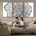 Rustic Tree Ring Wall Art Canvas Print, Framed and Ready to Hang