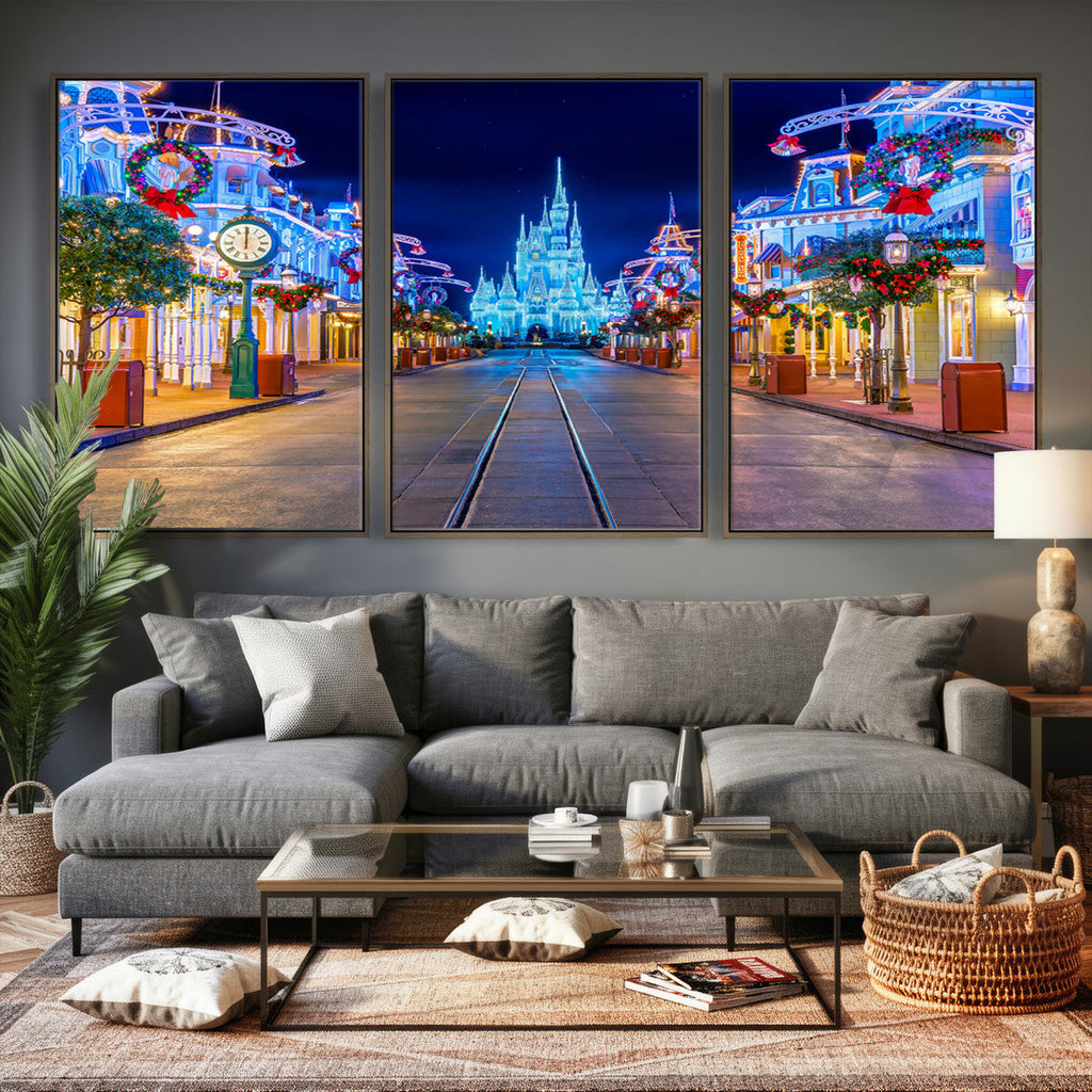 Disney Castle Wall Art | Large Magic Kingdom Canvas Artwork