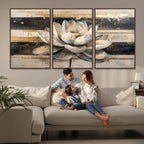 Lotus Flower Wall Art | Framed Abstract Floral Canvas