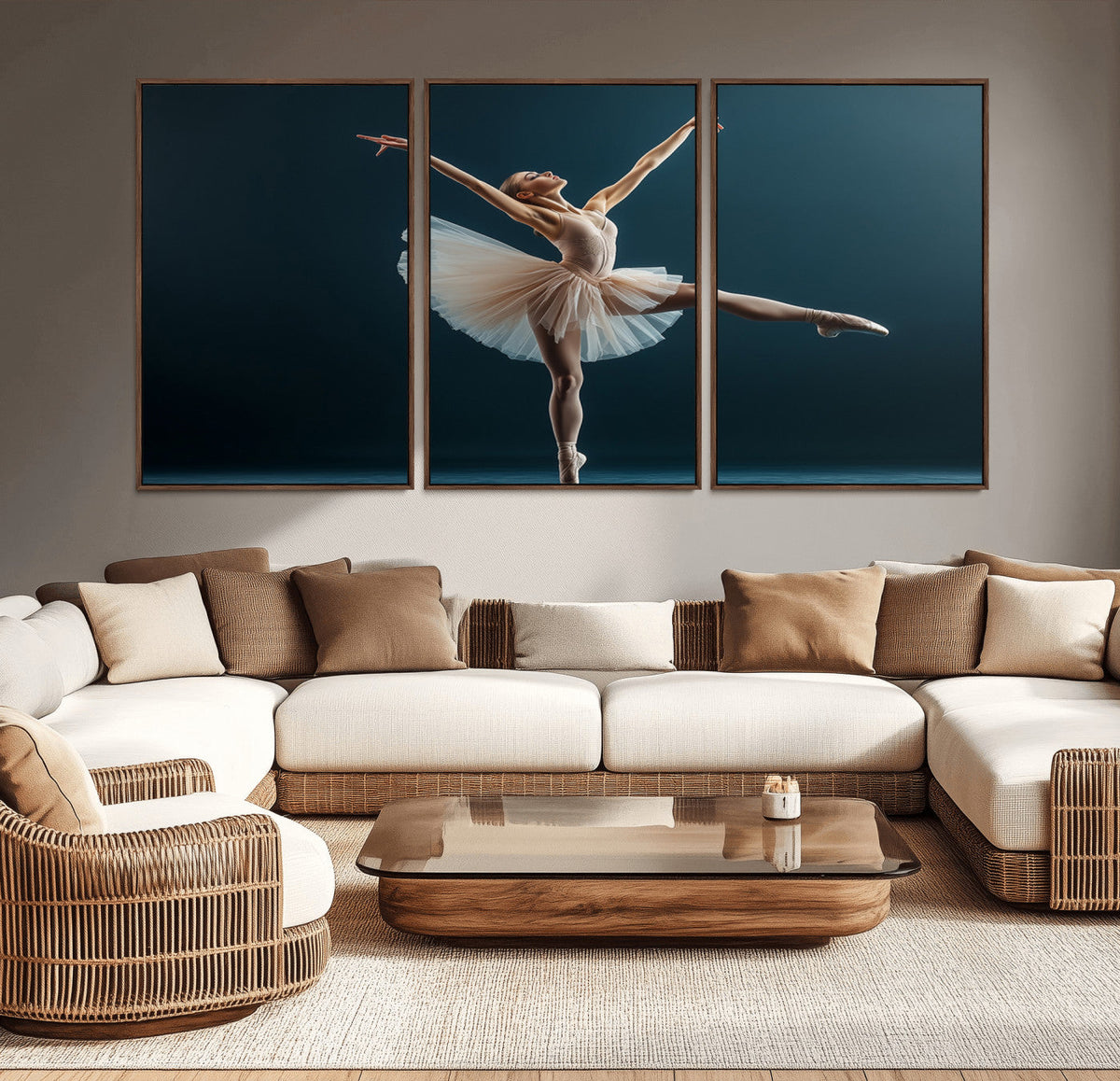 Ballet Dancer Wall Art | Framed Graceful Pose Canvas