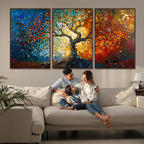 Yggdrasil Tree of Life Mosaic Stained Glass Wall Art Canvas Print