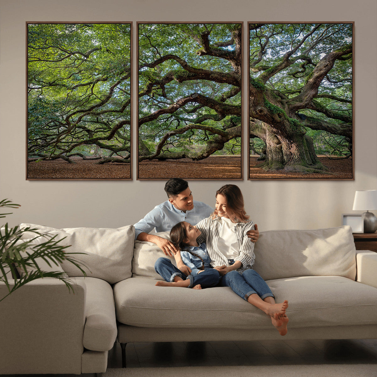 Historic Tree Wall Art | Framed Mossy Branch Canvas Artwork