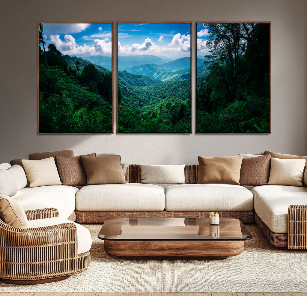 Tropical Jungle Wall Art Canvas Print | Framed Lush Valley