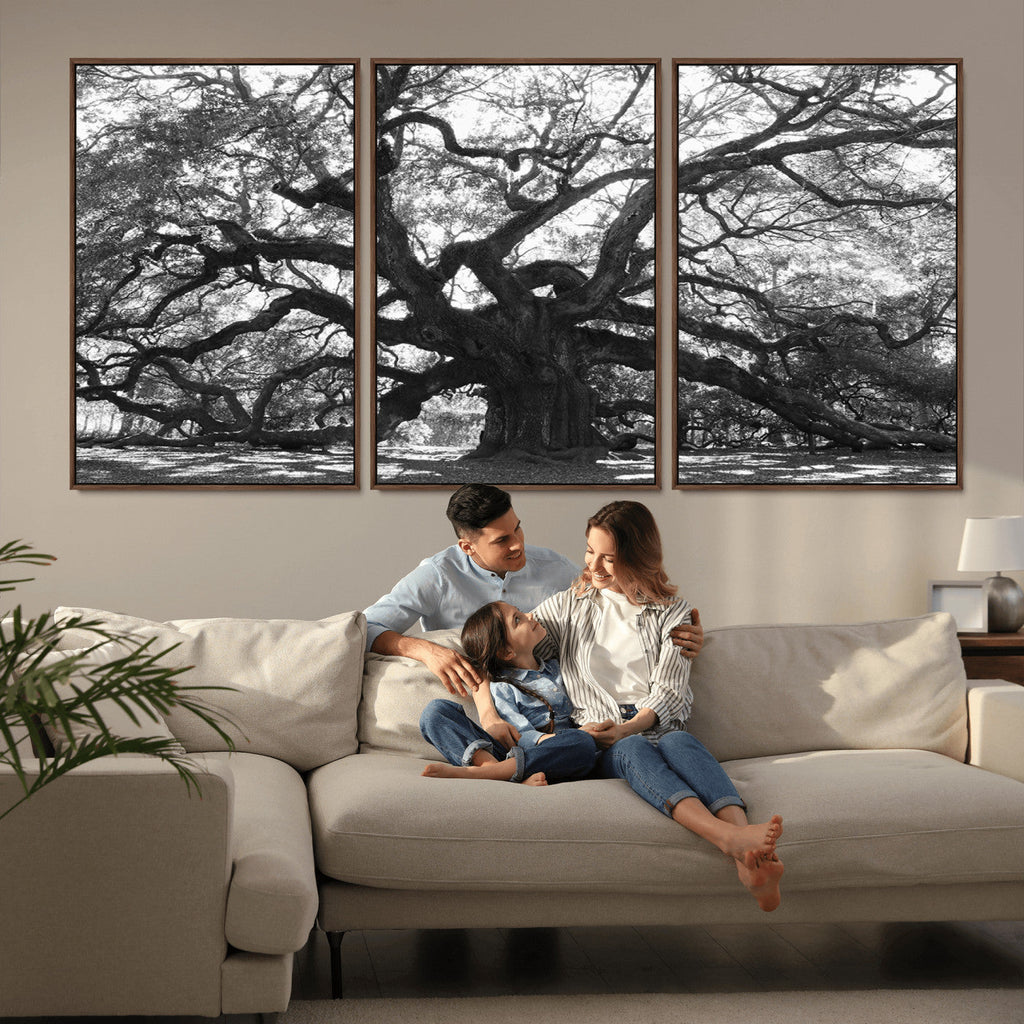 Ancient Oak Wall Art Canvas Print | Gnarled Tree with Twisted Branches