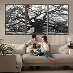 Ancient Oak Wall Art Canvas Print | Gnarled Tree with Twisted Branches