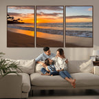 Tropical Beach Wall Art | Framed Sunset Ocean Canvas