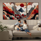 Abstract Mountain Wall Art Canvas Print | Vibrant Stylized Landscape
