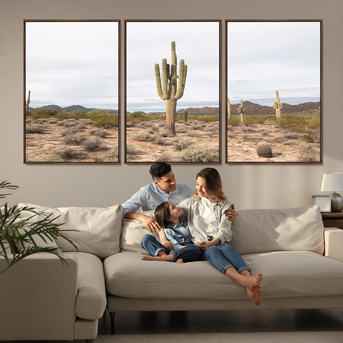 Saguaro Cactus Wall Art | Framed Desert Canvas Artwork