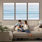 Ocean Wave Surfer Wall Art | Framed Minimal Seascape Canvas