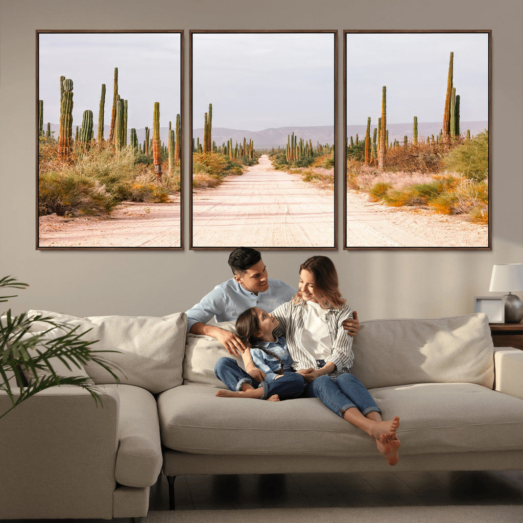 Desert Cactus Wall Art | Framed Southwestern Canvas Artwork