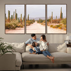Desert Cactus Wall Art | Framed Southwestern Canvas Artwork