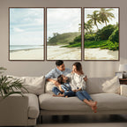 Relaxing Beach Wall Art Canvas Print, Framed Ocean View Coastal Serenity