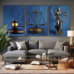 Legal Justice Wall Art Canvas Print | Gavel, Scales and Lady Justice
