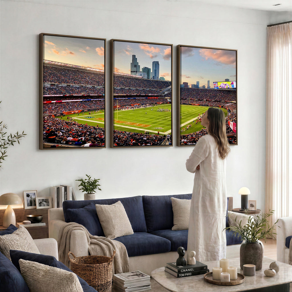 Chicago Bears Soldiers Field Wall Art Canvas Print, Man Cave Wall Decor
