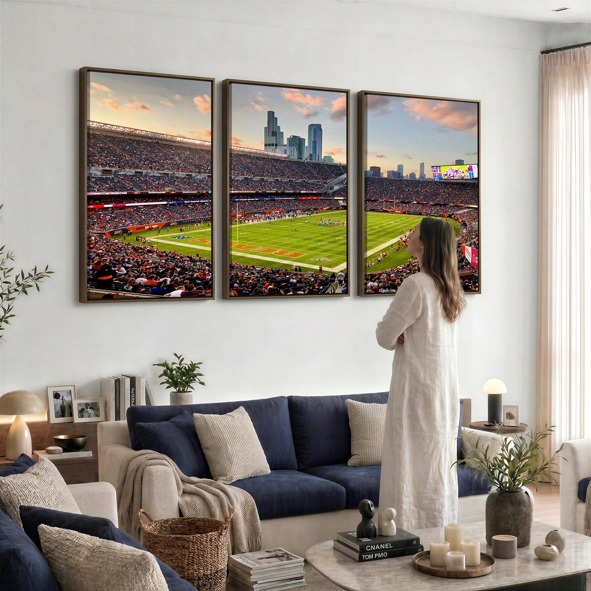 Chicago Bears Soldiers Field Wall Art Canvas Print, Man Cave Wall Decor