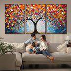 Vibrant Tree of Life Canvas Wall Art | Colorful Abstract Nature