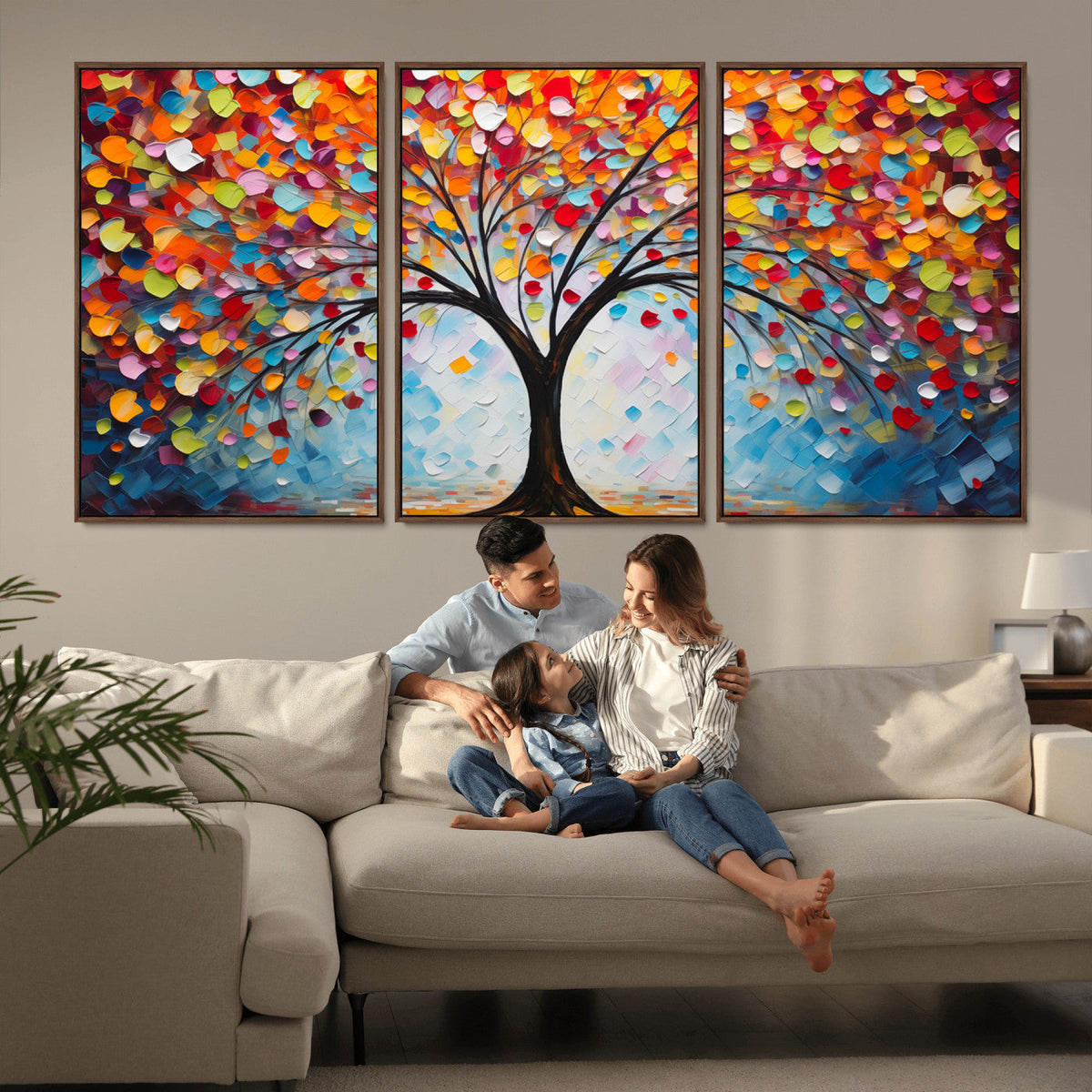 Vibrant Tree of Life Canvas Wall Art | Colorful Abstract Nature
