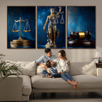 Justice Scales Statue Wall Art, Lady Justice Canvas Print
