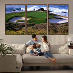 California Pebble Beach Golf Links Wall Art Canvas Print, Iconic Monterey Coastal Golf Course