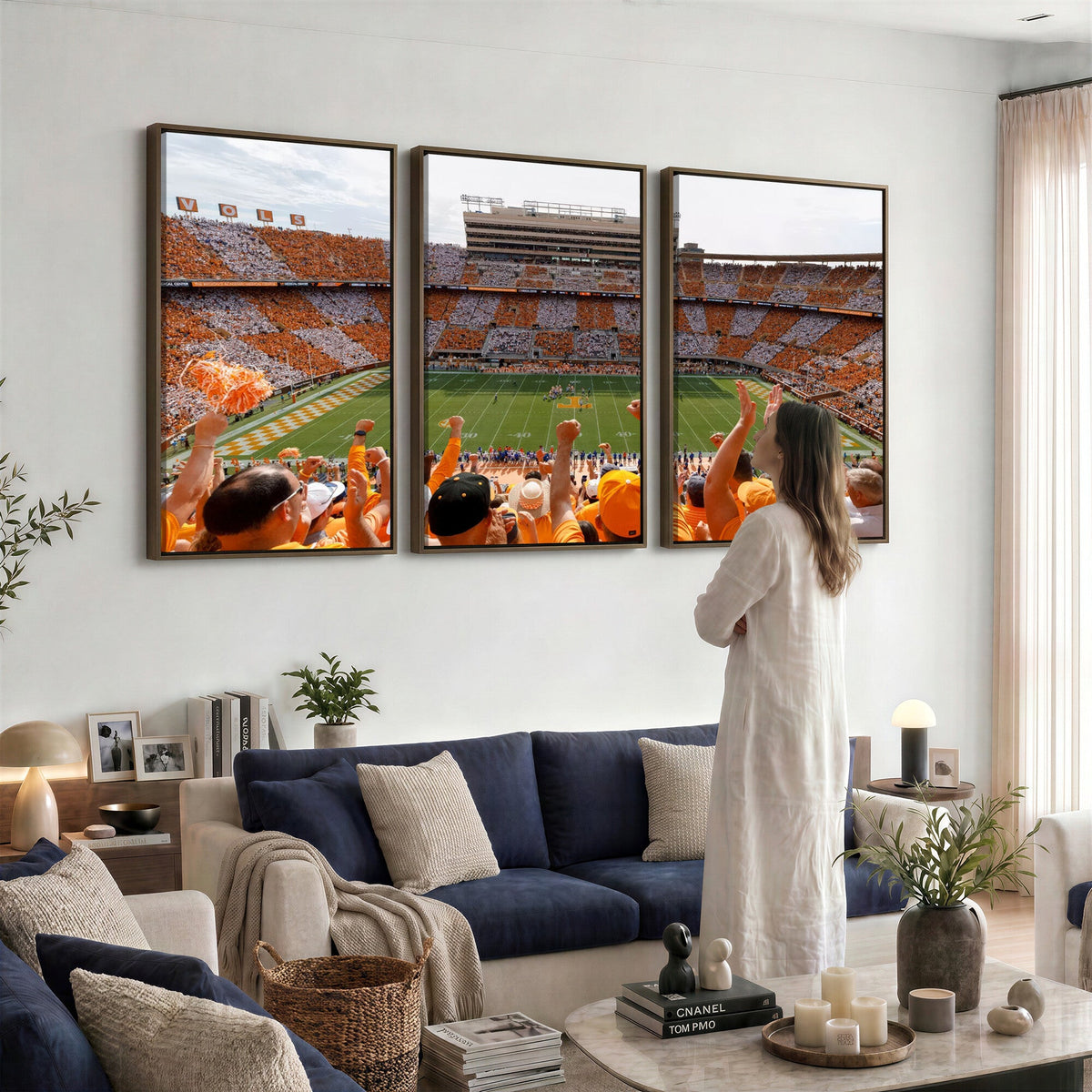 Tennessee Neyland Stadium Wall Art, Sports Arena Canvas, Home Bar Wall Decor