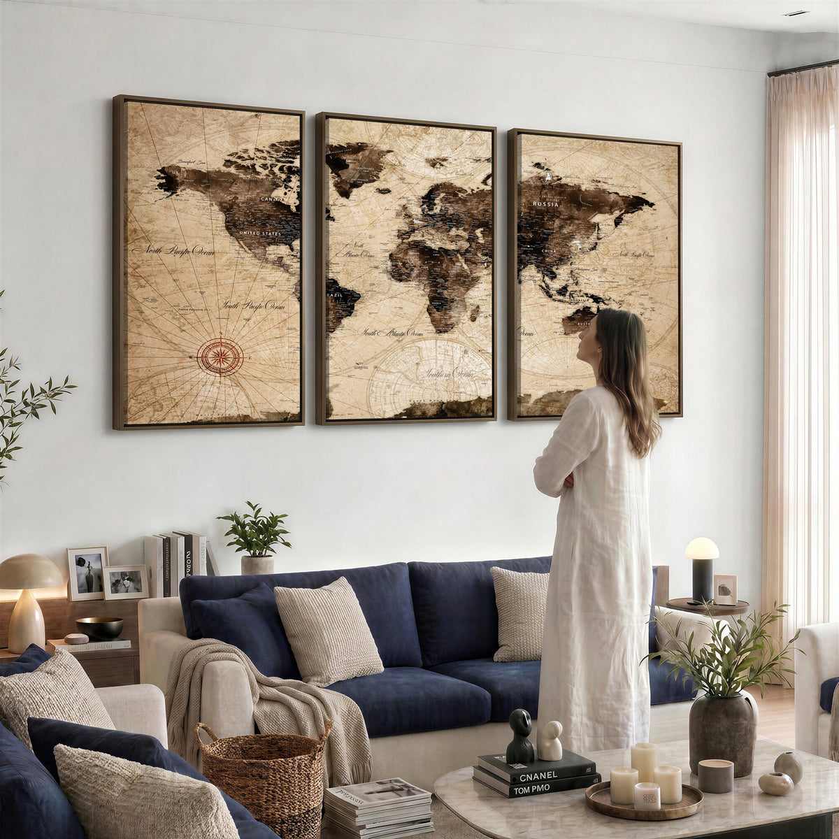 World Map Wall Art Canvas Print