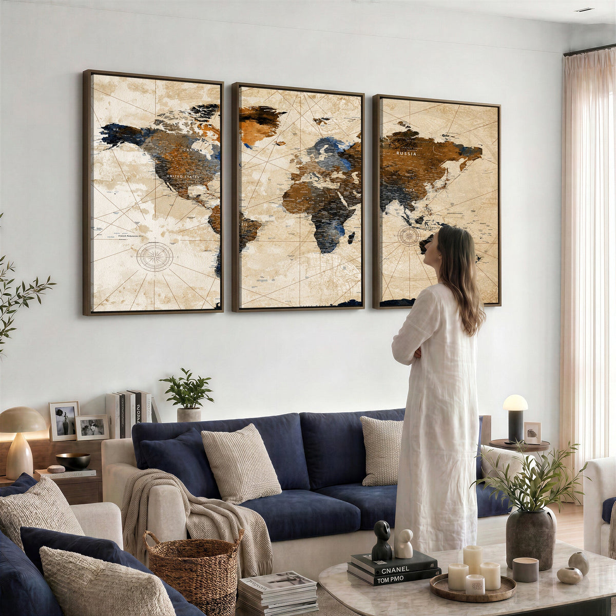 World Map Canvas Art Print | Framed Travel Map Wall Art