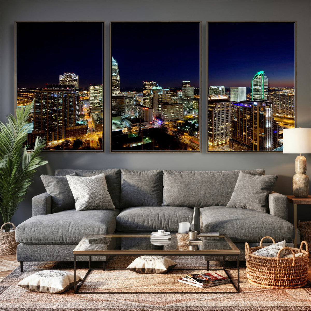 Atlanta Skyline Wall Art Canvas Print | Modern Cityscape