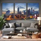 Atlanta Skyline Wall Art Canvas Print, Atlanta Downtown Night Cityscape