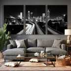 Atlanta Skyline Wall Art Canvas Print, Atlanta Downtown Night Cityscape