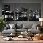 Austin Skyline Wall Art Canvas Print, Austin Downtown Night Cityscape