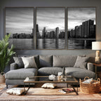 Chicago Wall Art Canvas Print, Chicago City Downtown Night Cityscape
