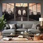 Brooklyn Bridge Canvas Wall Art, New York City Skyline Photography