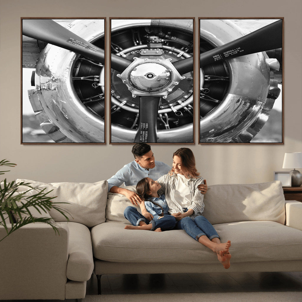 Vintage Airplane Wall Art Canvas Print