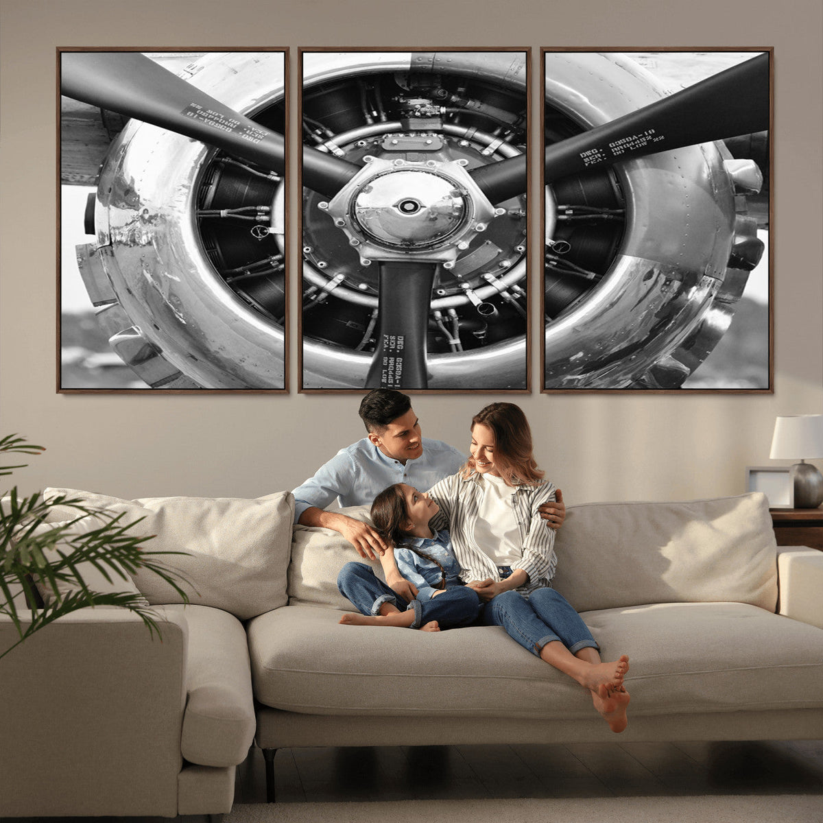 Vintage Airplane Wall Art Canvas Print